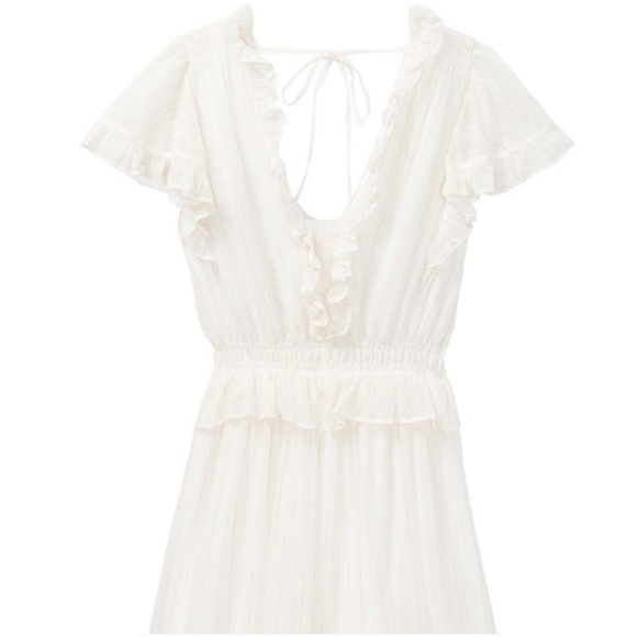 Rebecca Taylor Lurex Striped V Neck Dress Mini - Picture 3 of 6